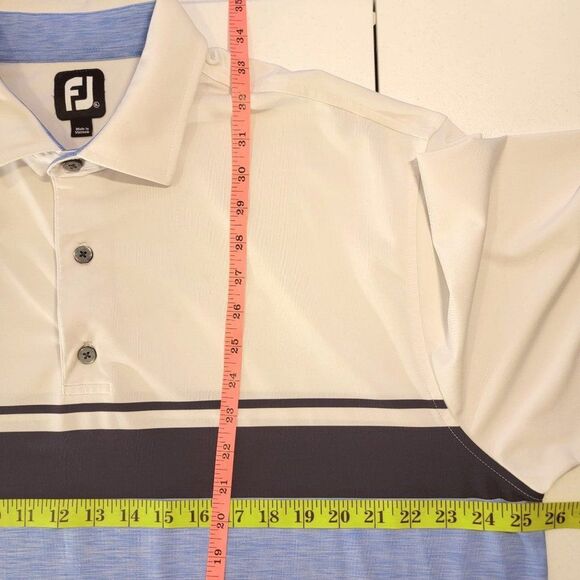 FootJoy FJ Polo Shirt Mens XL Blue Performance Short Sleeve Golfer Logo Outdoor - Picture 11 of 11